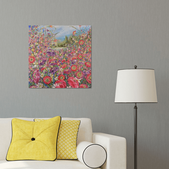 Crimson and Violet Poppy Meadow