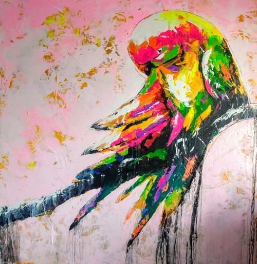 Pop art parrot enorme by Antoni Dragan
