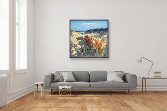 Beach Oil Painting on Canvas