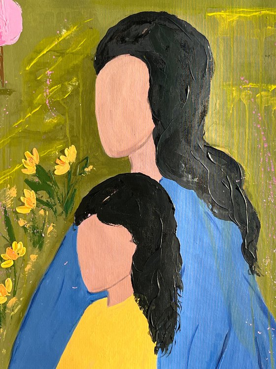 Mother Daughter Original Painting