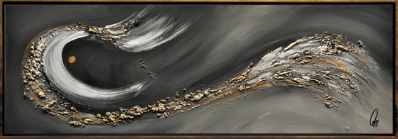 Black and Gold- Abstract- Painting- Acrylic Canvas Art - Wall Art - Framed Art -  Modern Art