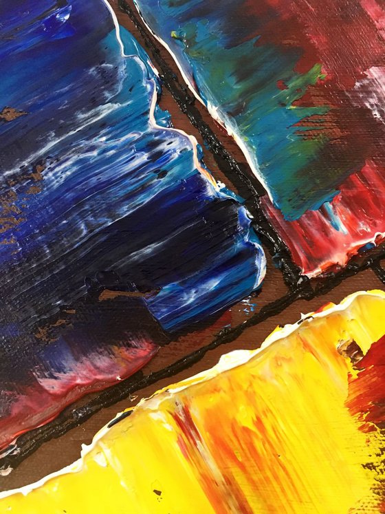 "Tiny Oils Series" - SAVE As A Series - Original Abstract PMS Oil Painting Series, Two 12 x 9 inch paintings