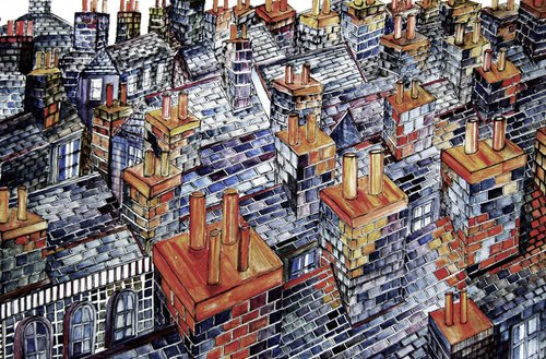 Rooftops and chimneys  by Christopher West