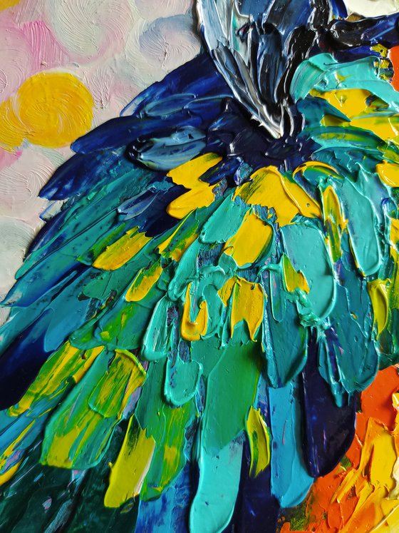 Parrot - oil painting, bird, parrots, birds oil painting, painting, gift, parrots art, art bird, animals oil painting