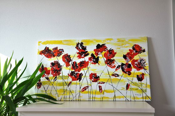 Red Poppies 2 90x50cm