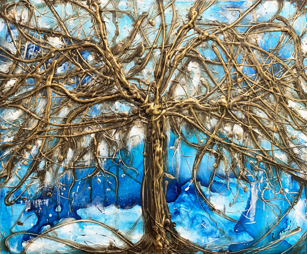 Copper Blue Tree by Carol Wood