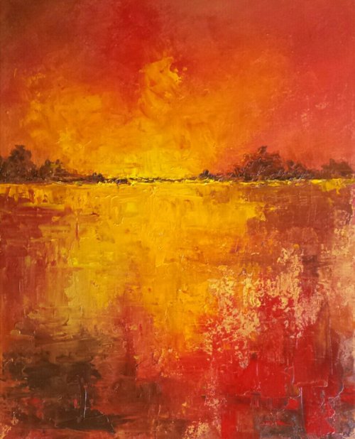 Oil 16 x 20 Orange Glow by Louise Pirrotta