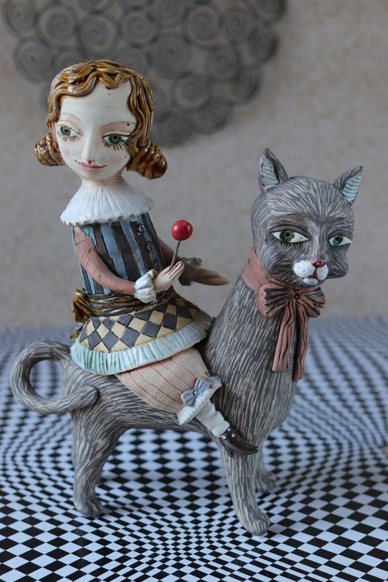 Girl on the cat. From "Le Carousel, Hommage à l'Innocence" project by Elya Yalonetski