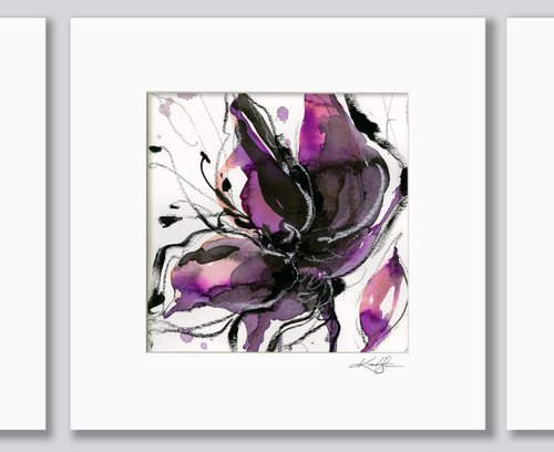Organic Impressions Collection 16 - 3 Floral Paintings by Kathy Morton Stanion