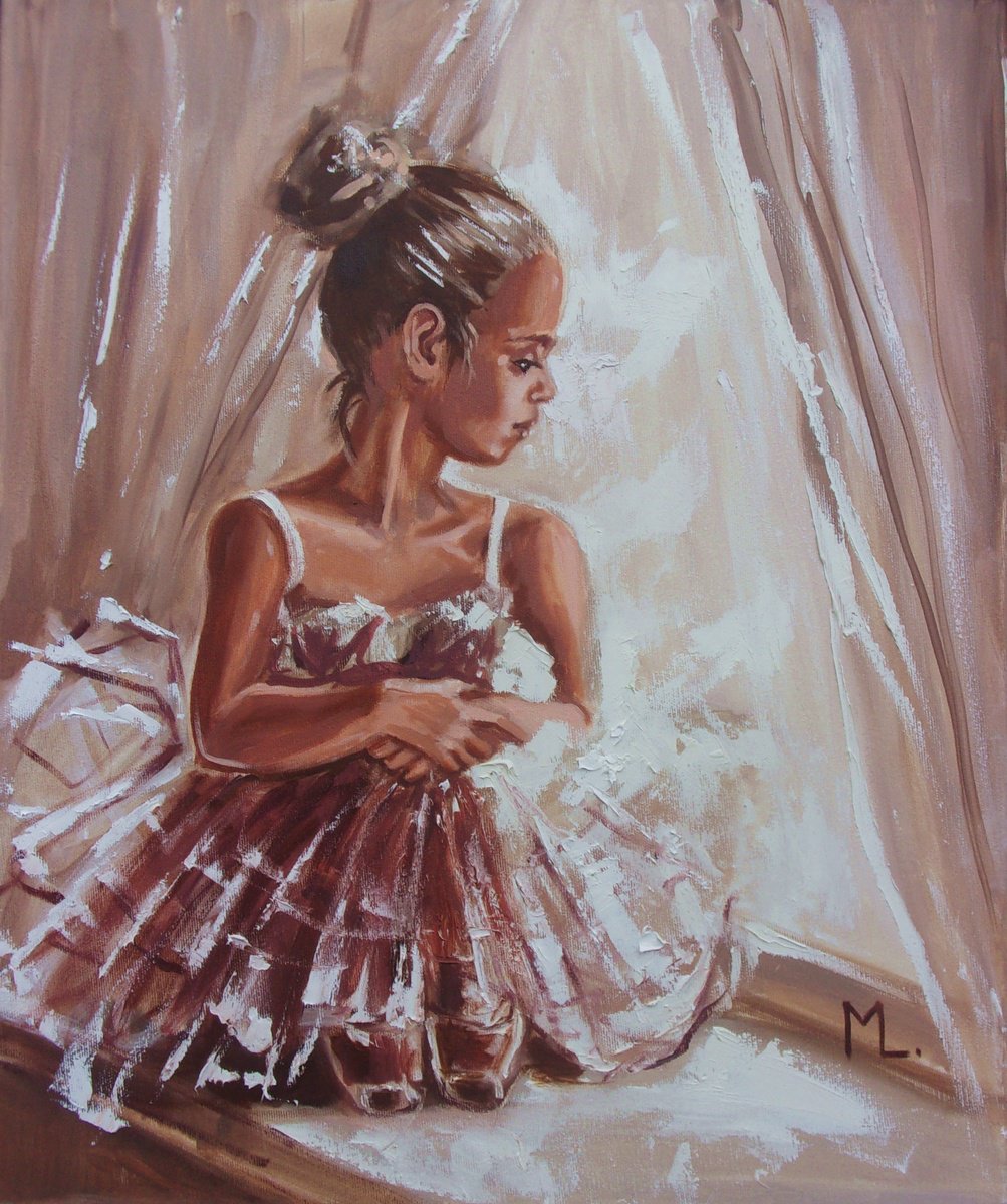Expressive Portrait Oil Painting By Monika Luniak, 20 X 24", " Dreams Come True ", Original Artwork