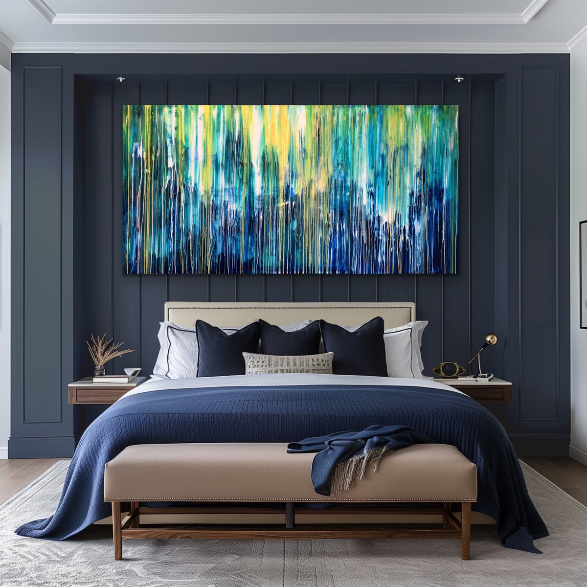 Abstract Acrylic Painting By Carla Sa Fernandes, 79 X 39, The Emotional Creation #133, Original Artwork