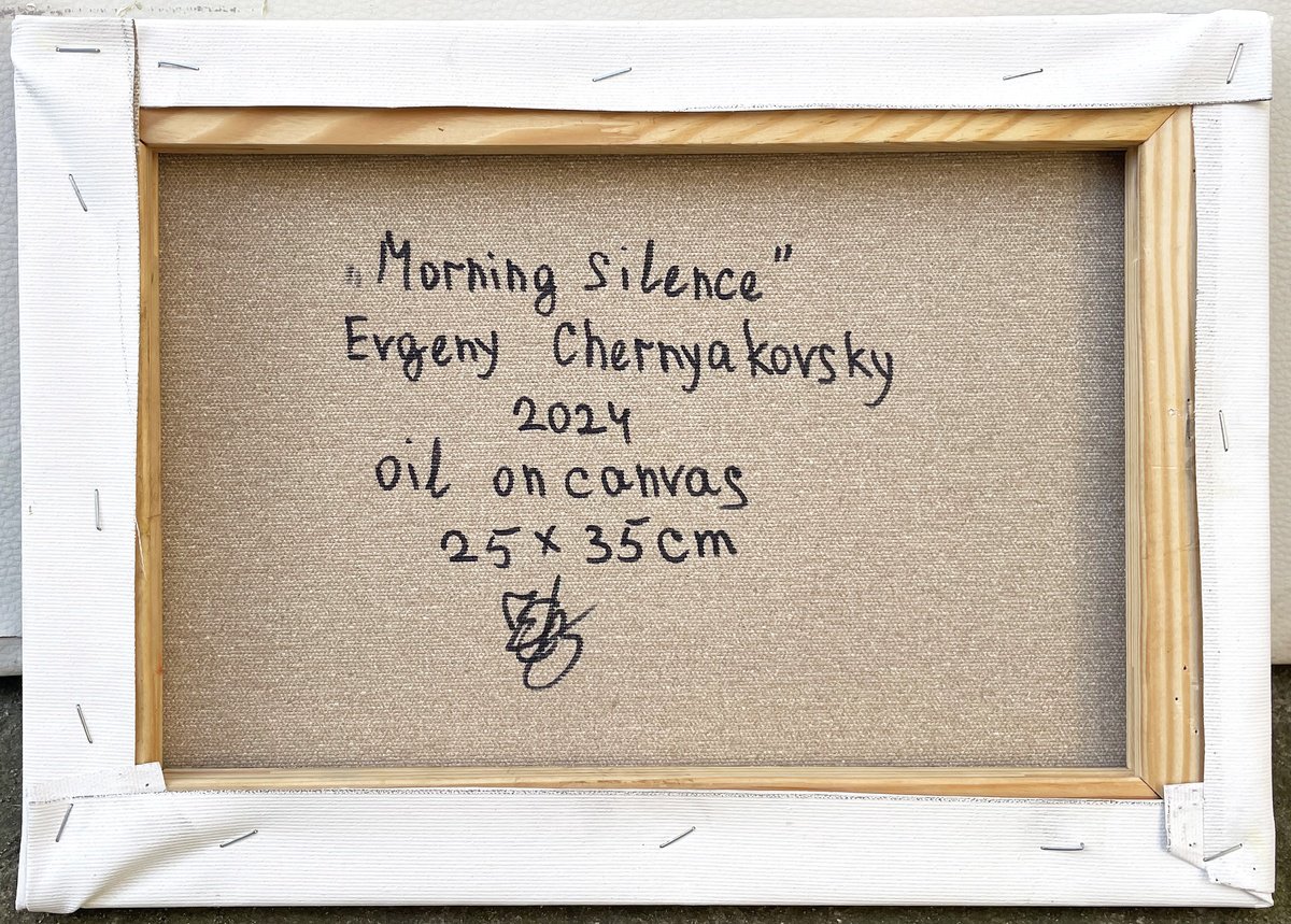 Impressionistic Landscape Oil Painting By Evgeny Chernyakovsky, 14 X 10, Morning Silense, Original Artwork