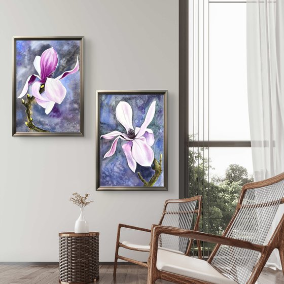 Diptych Wild Pink magnolia