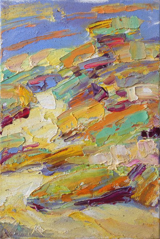 Abstract landscape. Original oil painting