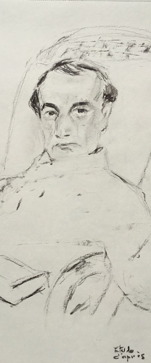 Study of Kupka ( portrait of Baudelaire) by Dominique Dève