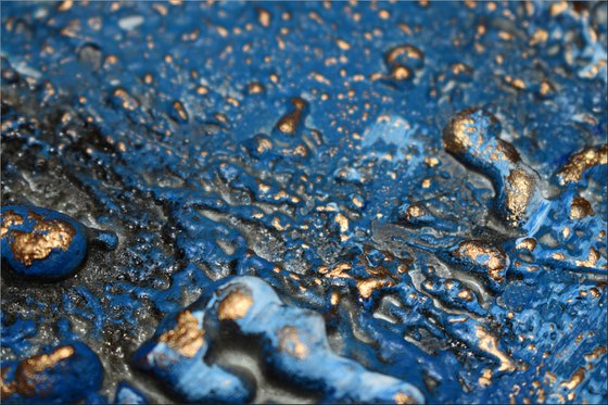 Wild Sea  - Abstract Art - Acrylic Painting - Canvas Art - Framed Painting - Abstract Golden Sea Painting - Ready to Hang