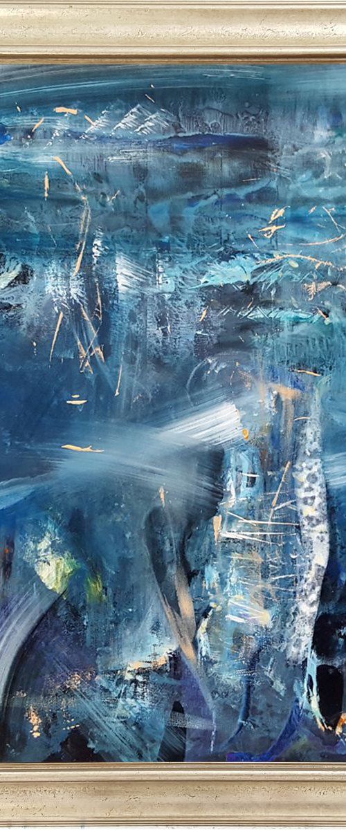 still life bizzare energy blue field oneiric fantastic art by master ovidiu kloska melancholia by Kloska Ovidiu