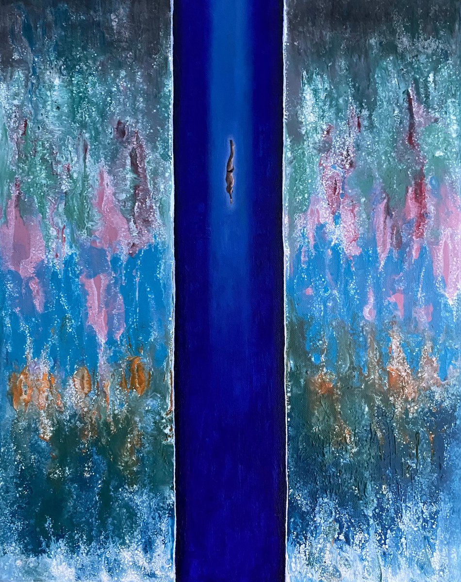 Surrealistic Landscape Painting By Stefano Pallara, 16 X 20", Piercing Through Appearances N.3, Original Artwork