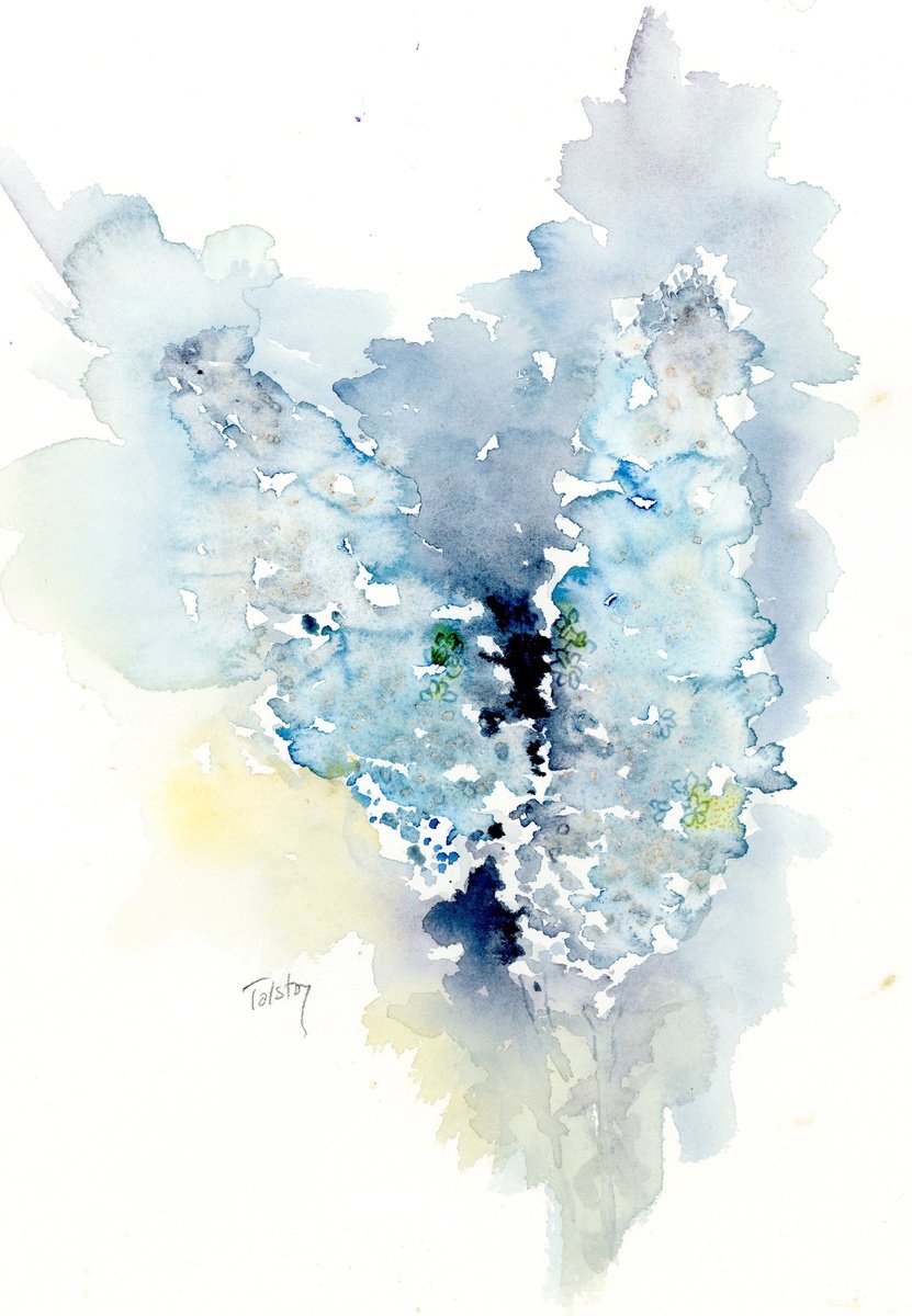 Impressionistic Botanical Watercolour By Alex Tolstoy, 8 X 12, Buddleja, Original Artwork
