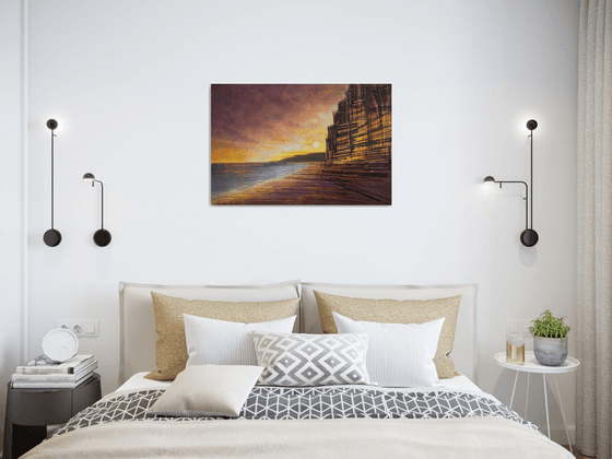 West Bay Cliffs At Sunset