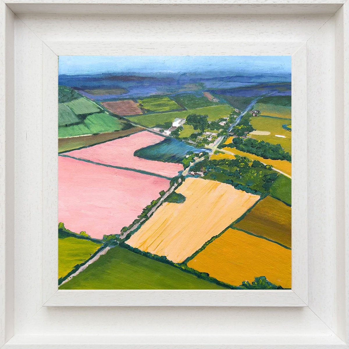 Impressionistic Landscape Acrylic Painting By Km Arts, 15 X 15", Thinking Of You, Original Artwork