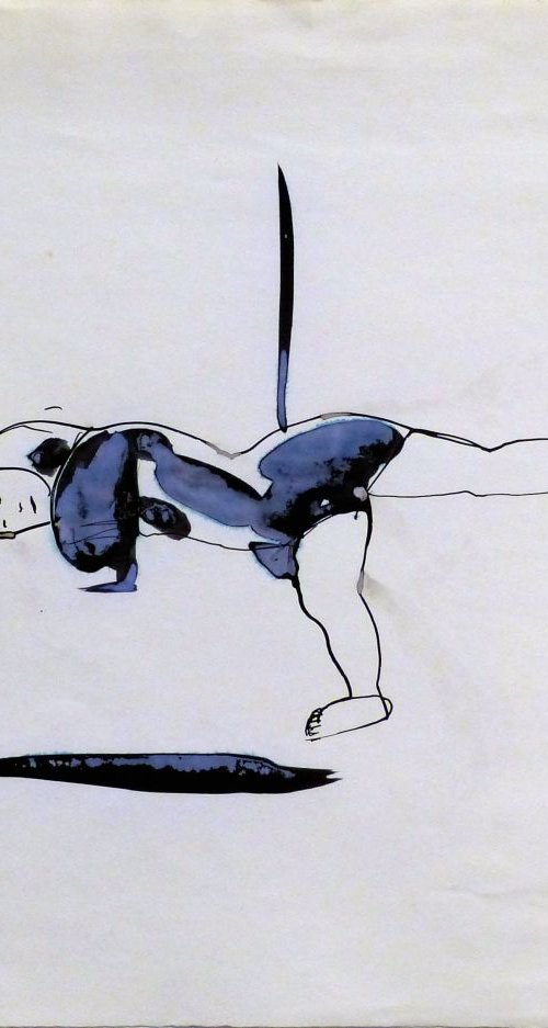 Reclining Model, study 4, 30x39 cm by Frederic Belaubre