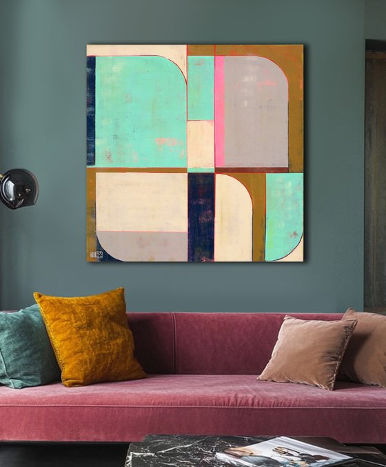 Circle in Circle Mint Square