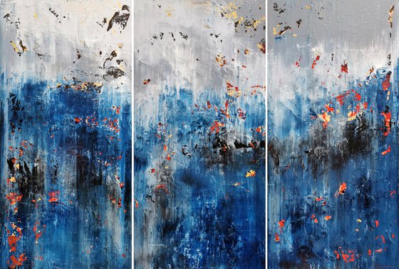 150x100cm. / Abstract triptych / Abstract 2147