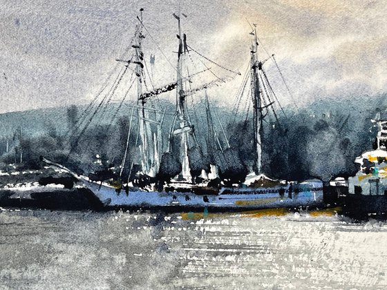 Yachts Paintings Watercolor