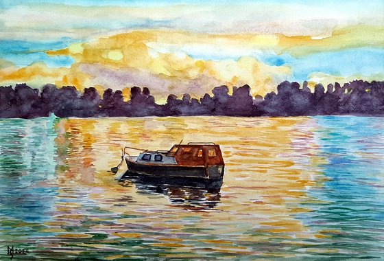 BOAT ON THE RIVER II