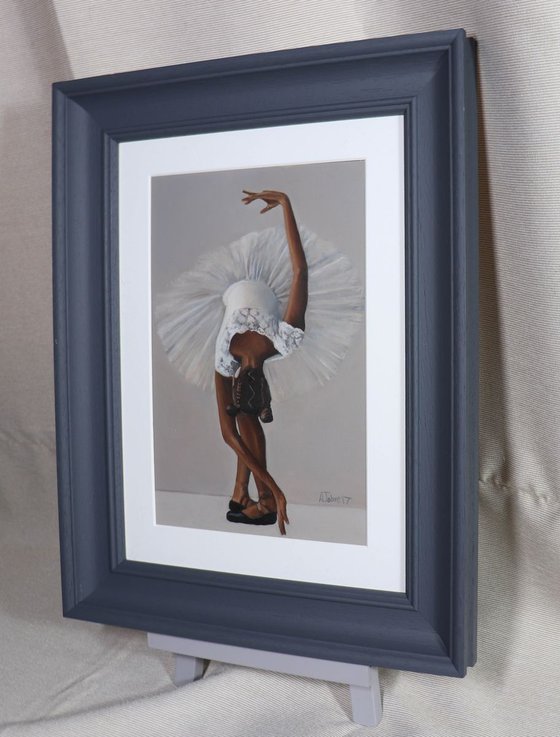 Ballet Portrait, Gabriella Alleyne, Framed Dancer Painting