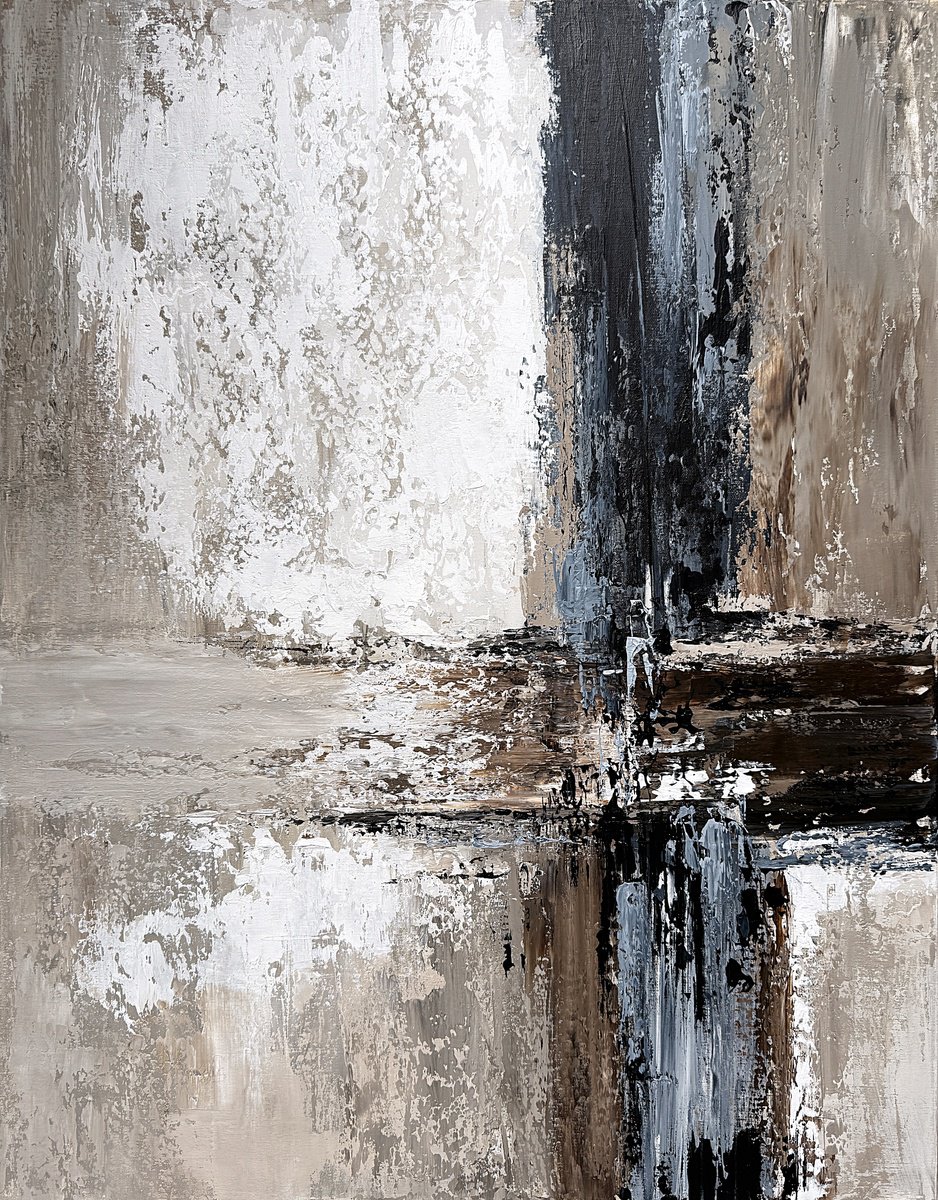 Expressive Abstract Acrylic Painting By Tatiana Malinovscaia, 28 X 35", Layers Of Emotion, Original Artwork