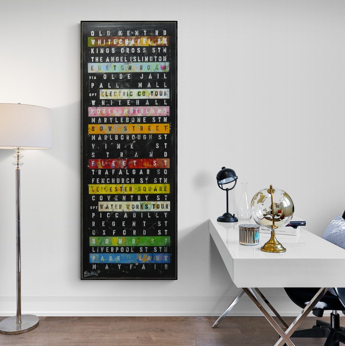 Urban And Pop Transport Painting By Franko, 24 X 63, Bow St Heat, Original Artwork