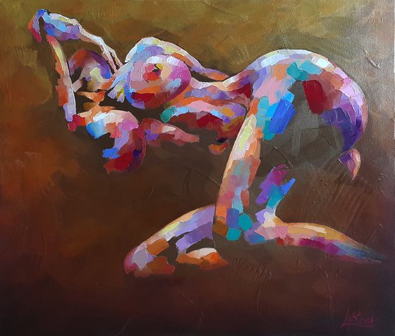 Painting My dreams , nude girl original oil artwork ,  naked woman