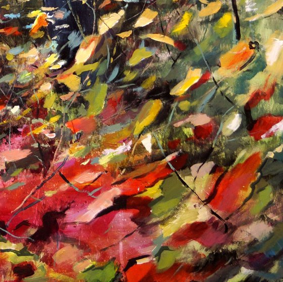 FOREST COLORS. Large painting 90x120cm