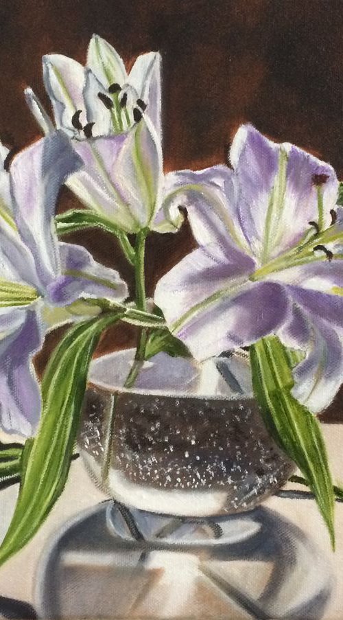 Lilies in a vase by Ira Whittaker