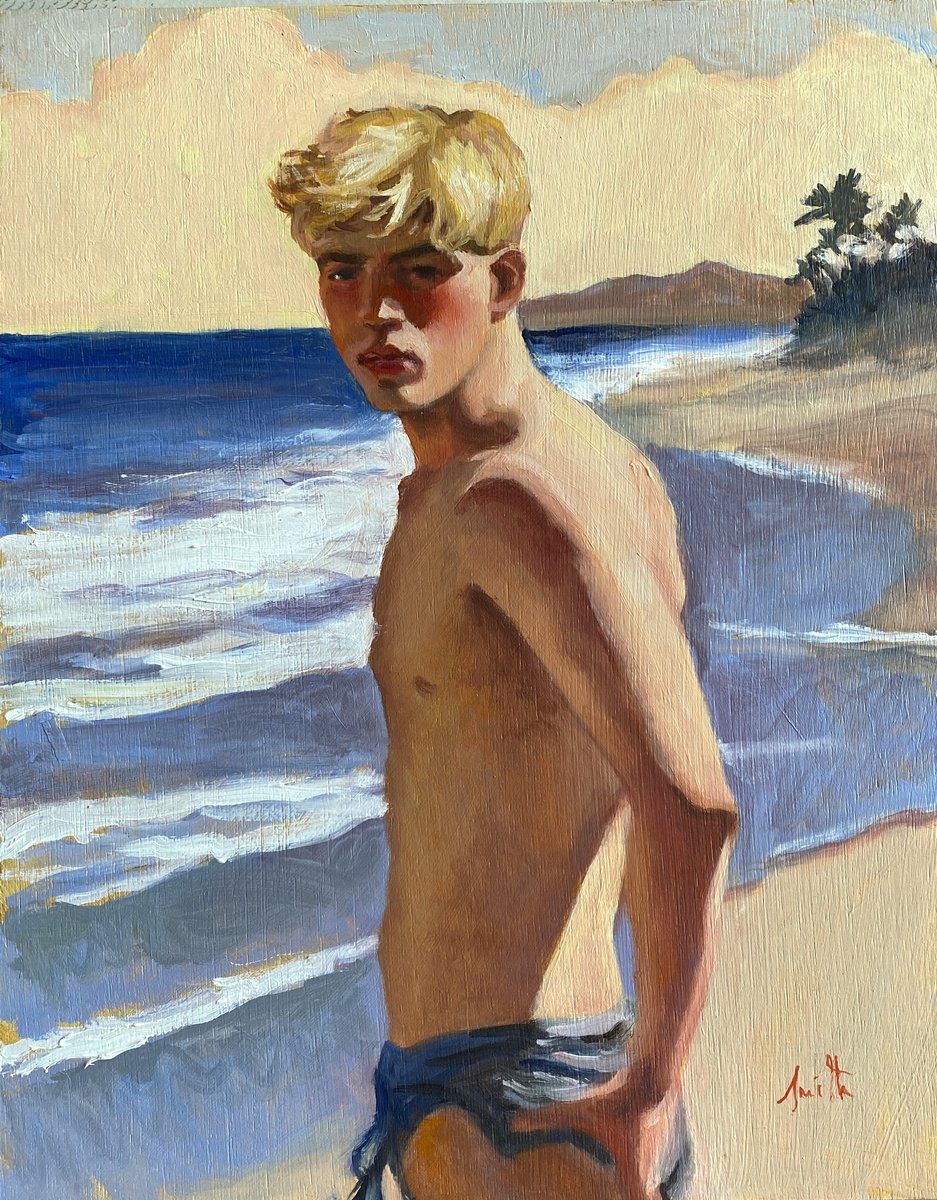 Summer Boy on the Beach by Jackie Smith