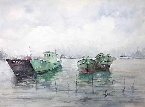 Teal boats