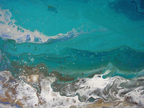 “White Waves” LARGE Painting 70x100 cm