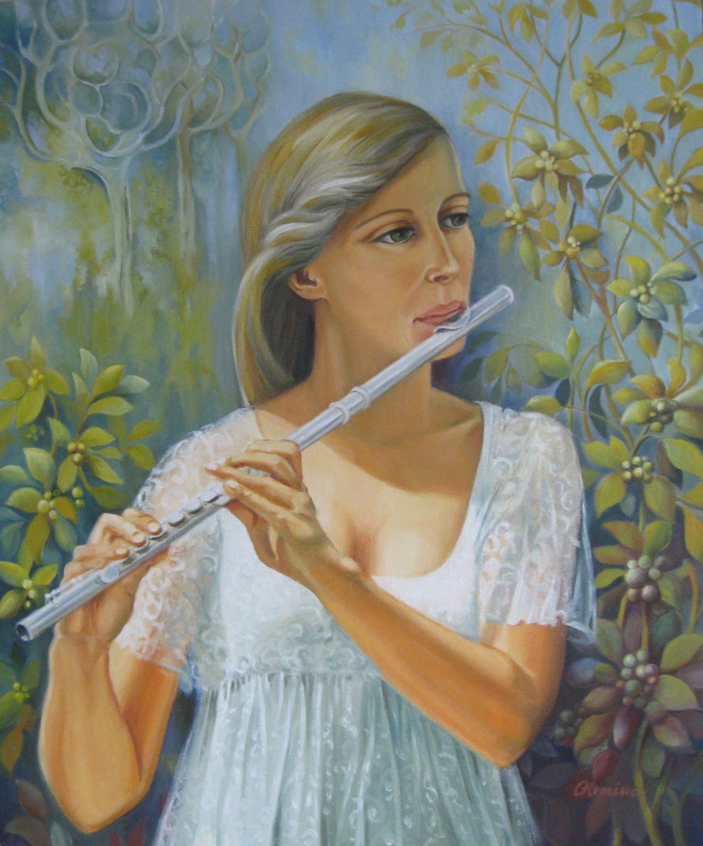 Expressive Portrait Oil Painting By Elena Oleniuc, 20 X 24, Sound, Original Artwork