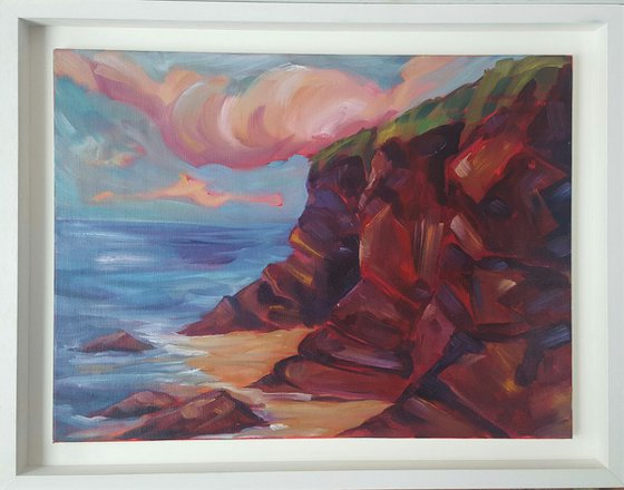 The Colourful Cliffs of rocky Bay, Co.Cork - FREE SHIPPING