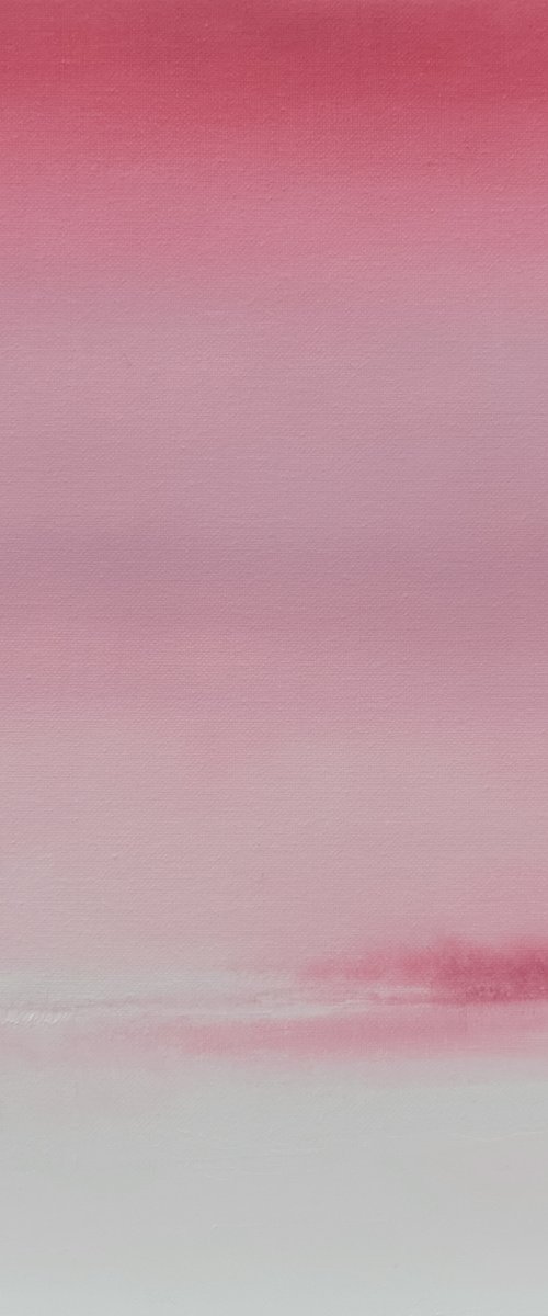 Snowscape under a Pink Sky by Howard Sills