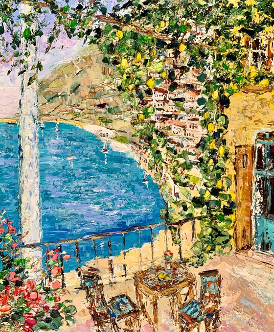 Blooming terrace in Amalfi