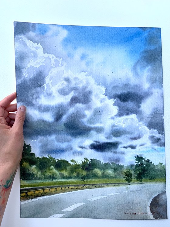 Road and clouds