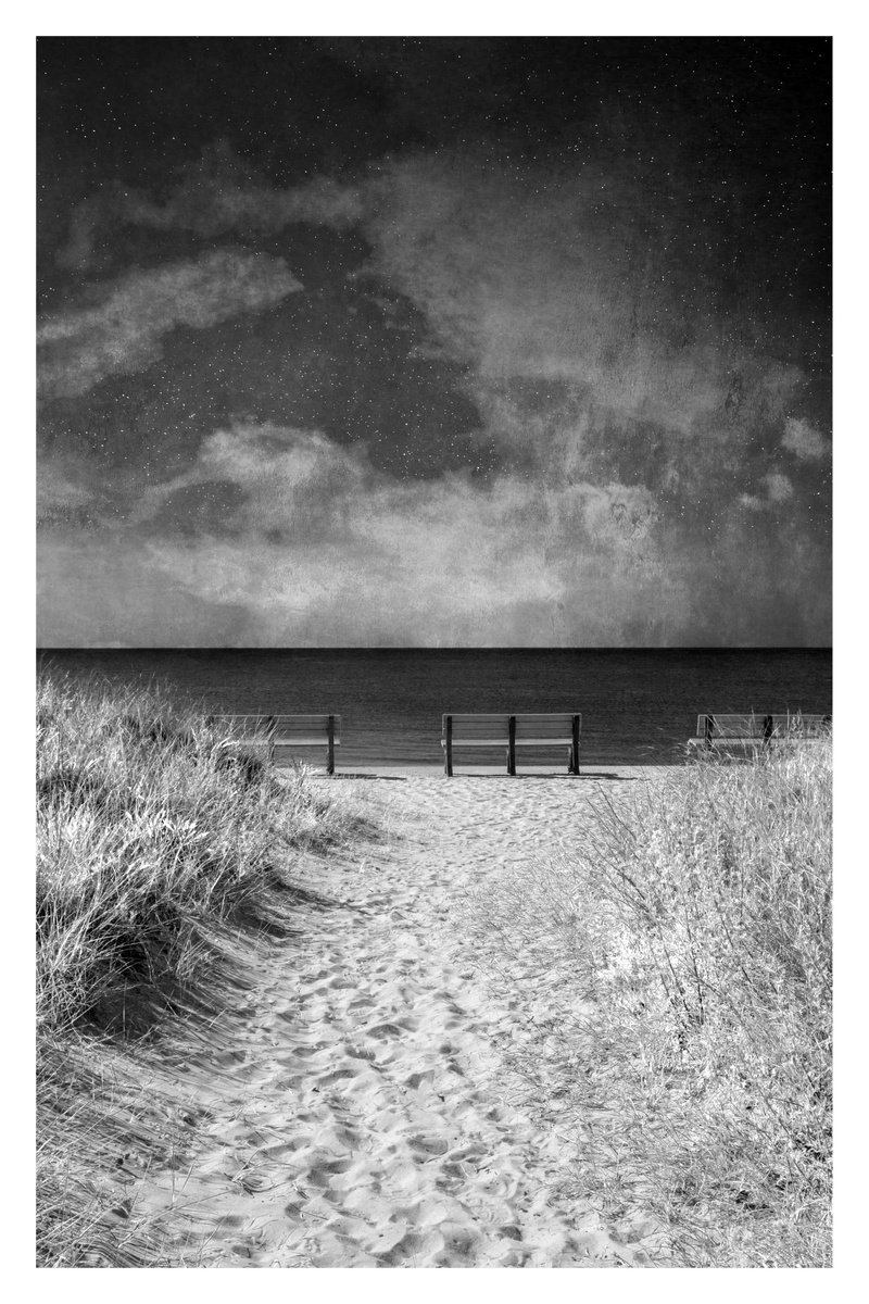 Benches By the Sea, No. 2, 24 x 36 by Brooke T Ryan