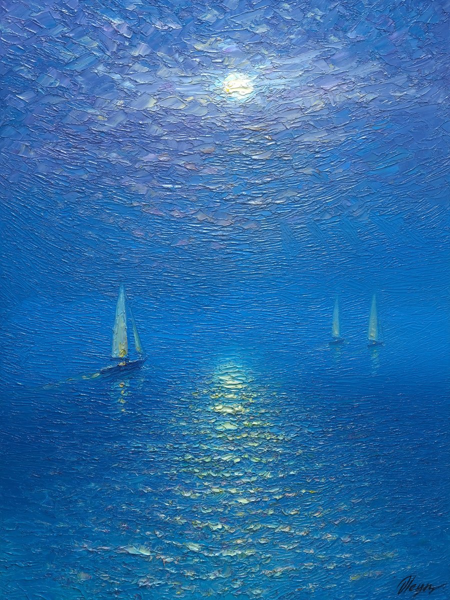 Impressionistic Landscape Oil Painting By Dmitry Oleyn, 24 X 31, Chasing A Dream, Original Artwork