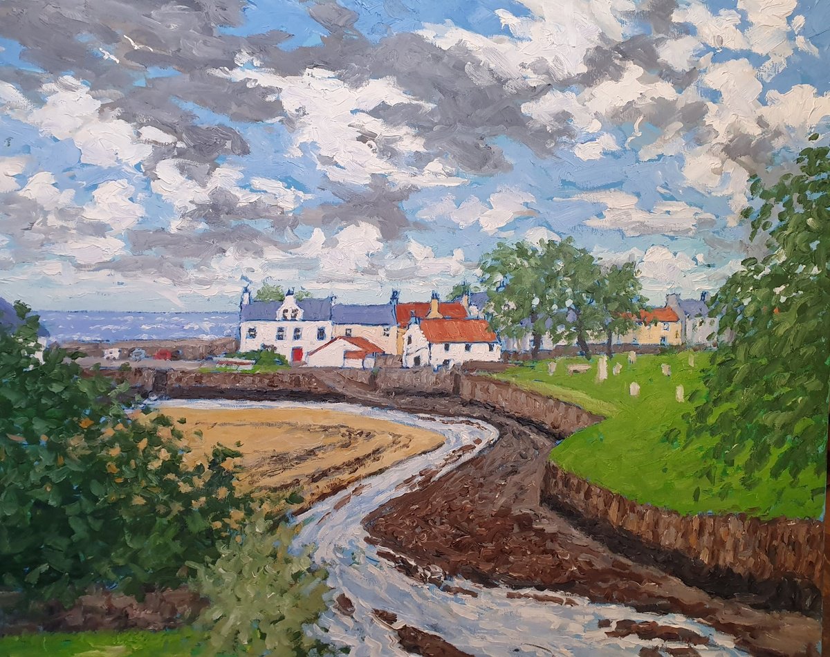 view from old bank restaurant, anstruther, low tide by Colin Ross Jack