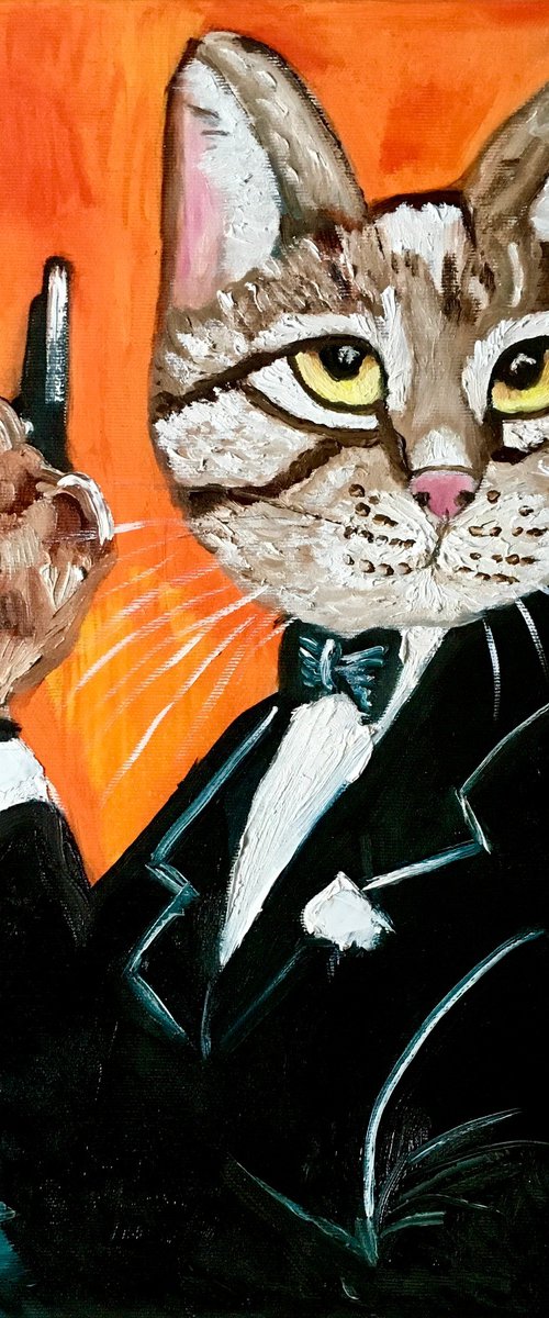 Cat  James Bond 007, Cats never die #3. by Olga Koval