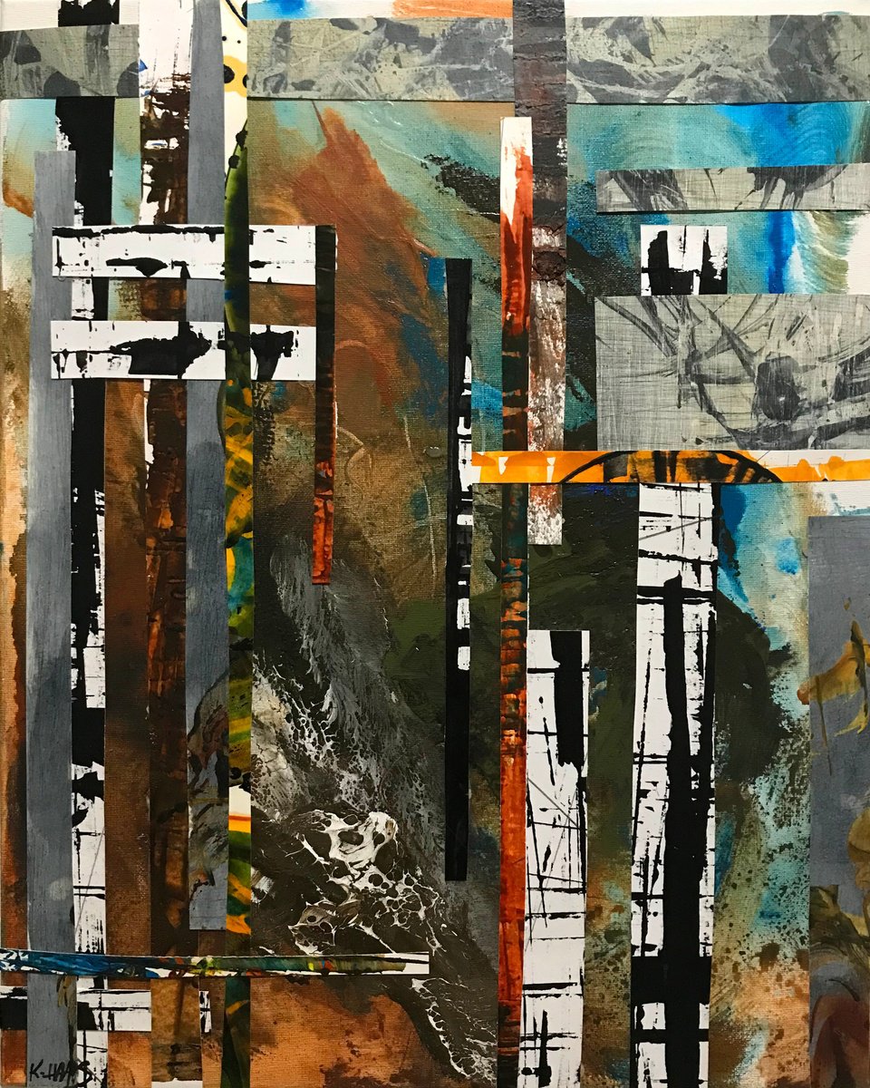 Abstract Collage By Kris Haas, 16 X 20", My Stance, Original Artwork