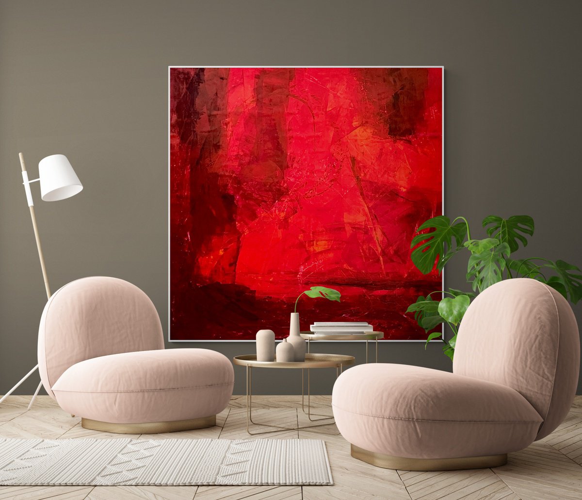 Red abstract 3224 Terra M by Anita Kaufmann